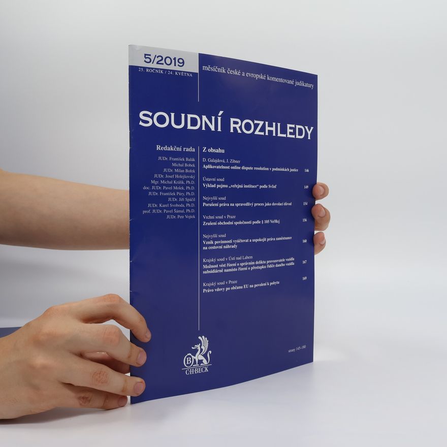 Kolektiv autorů Soudní rozhledy 5/2019
