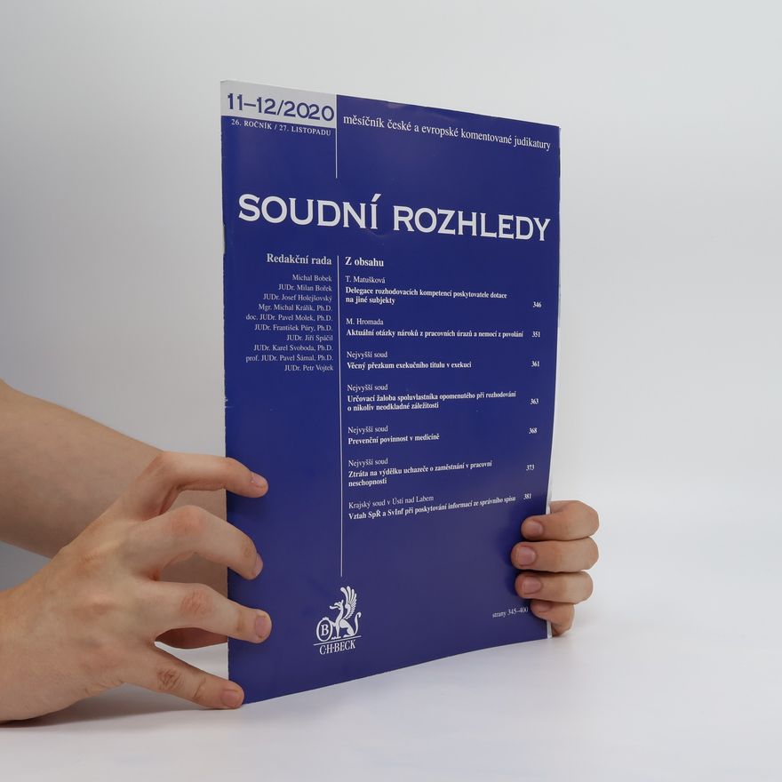 Kolektiv autorů Soudní rozhledy 11-12 2020