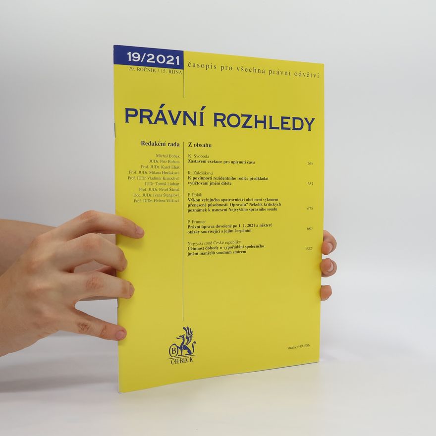Kolektiv autorů Právní rozhledy 19/2021