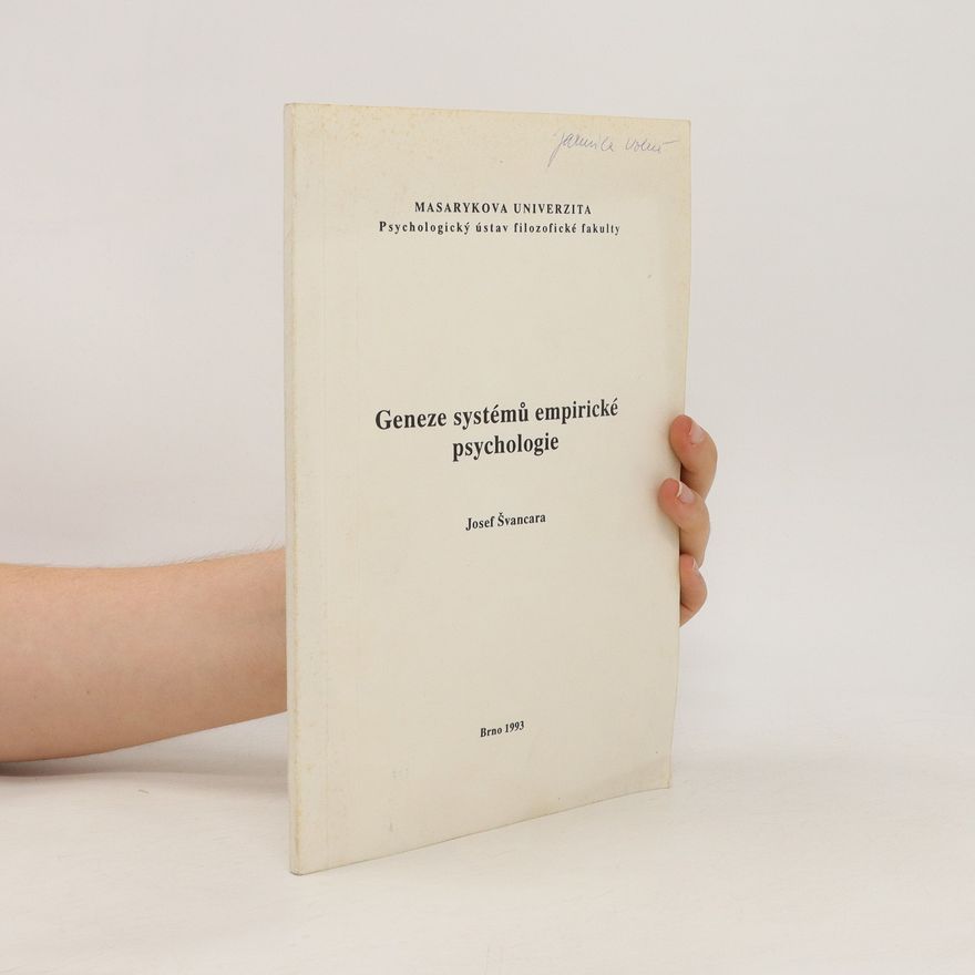 Josef Švancara Geneze systémů empirické psychologie
