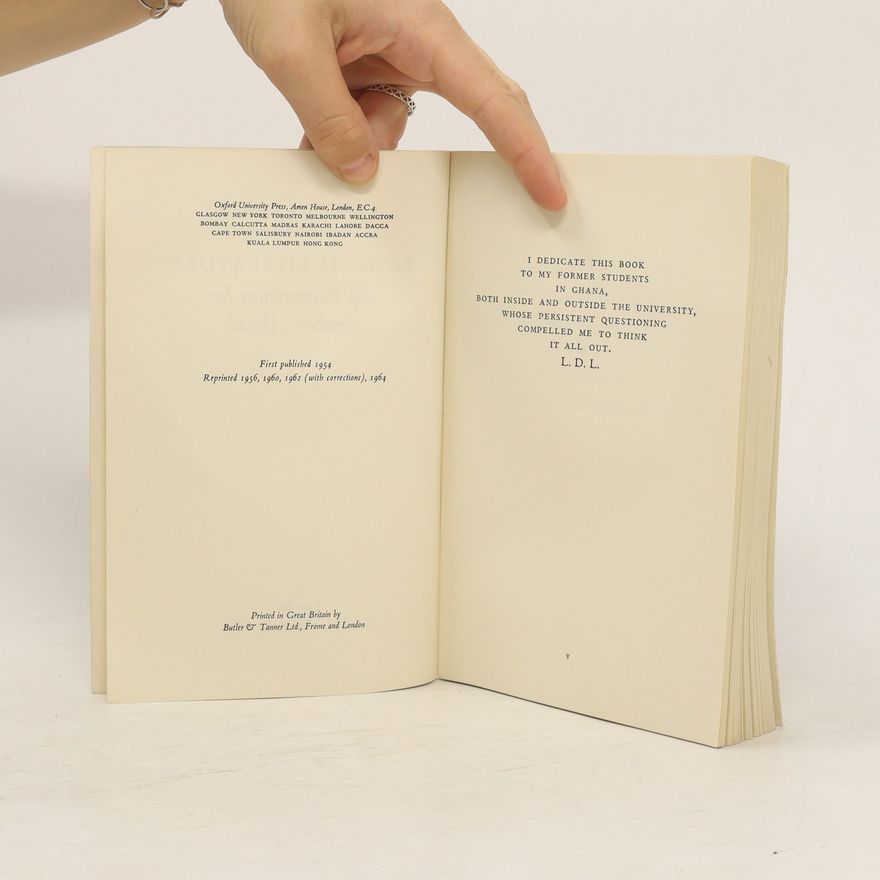 Laurence D. Lerner English Literature. An Interpretation for Students Abroad