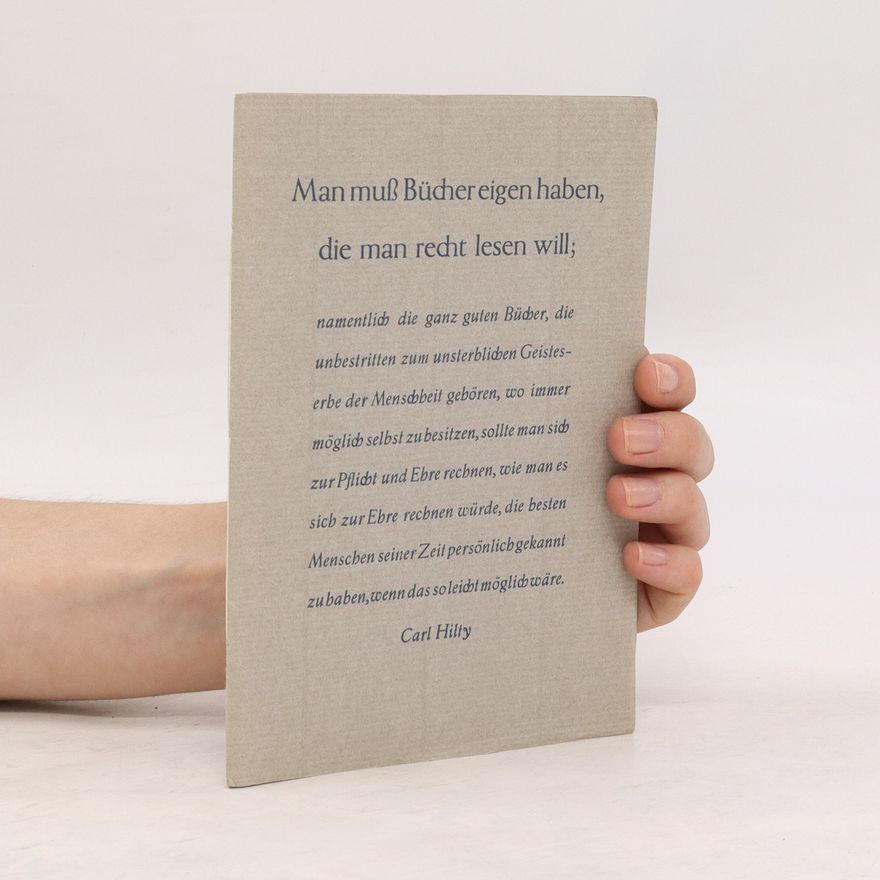 Carl Hilty Worte über das Buch