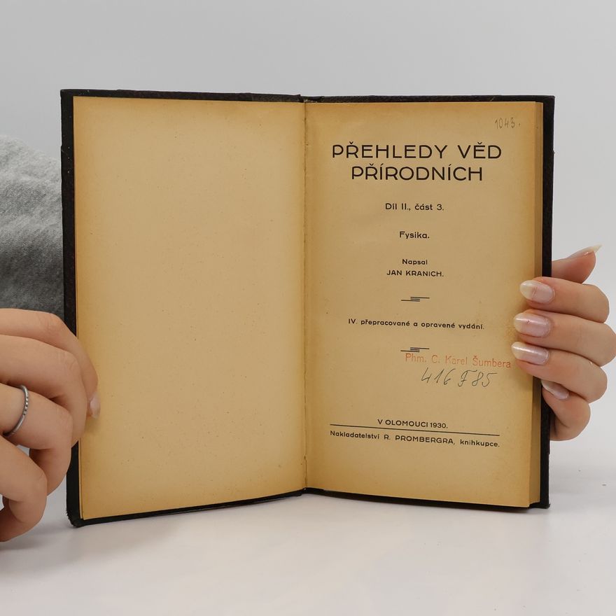Jan Kranich Přehledy věd přírodních. Díl II./3