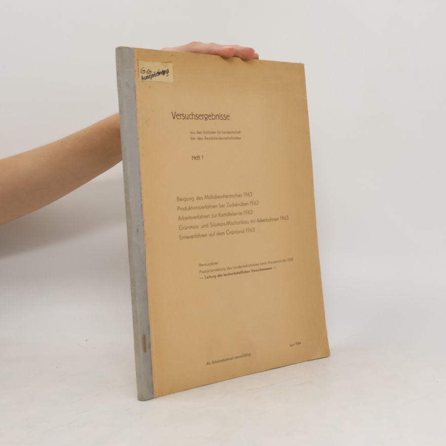 Autorenkollektiv Versuchsergebnisse, Heft 1