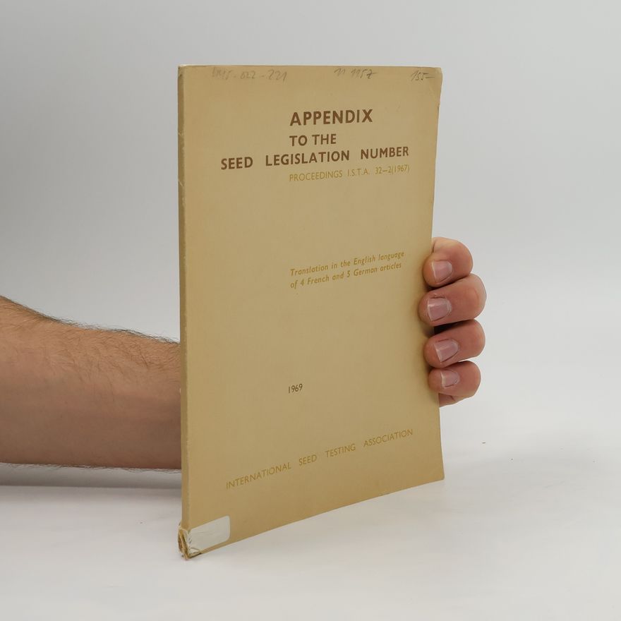 Autorenkollektiv Appendix to the Seed Legislation Number