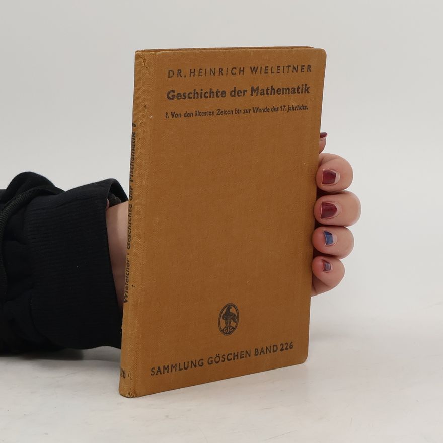 Heinrich Wieleitner Geschichte der mathematik