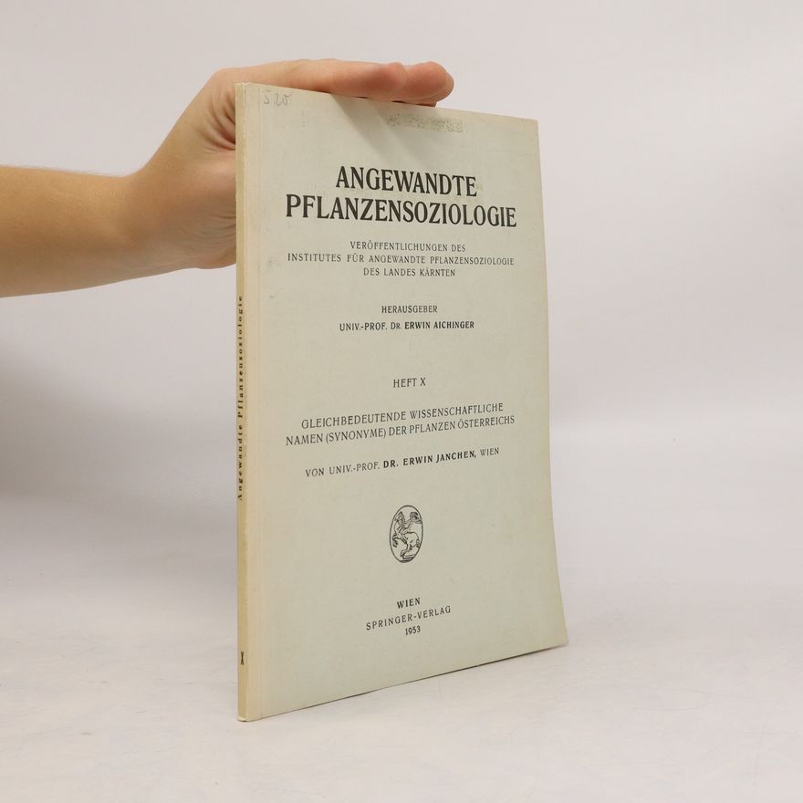 Erwin Aichinger Angewandte Pflanzensoziologie