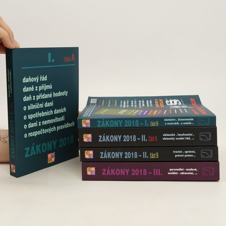 Kolektiv autorů Zákony 2018 1. díl (A,B), 2. díl (A,B), 3. díl