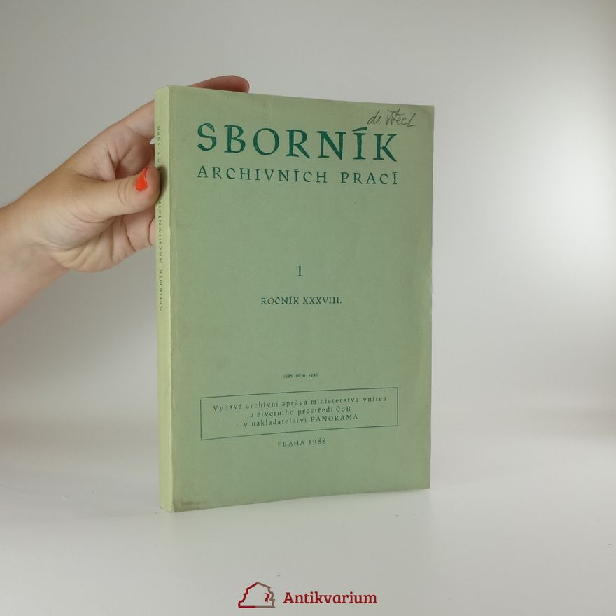 Autorenkollektiv Sborník archivních prací 1 - ročník XXXVIII