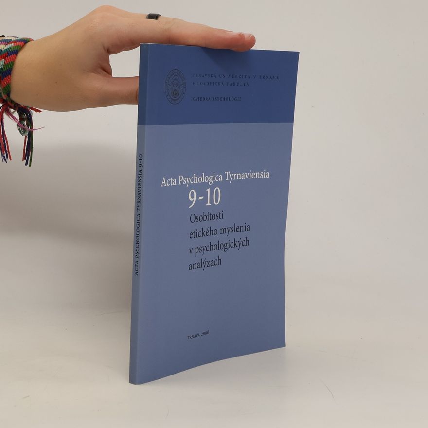 Various authors Osobitosti etického myslenia v psychologických analýzach