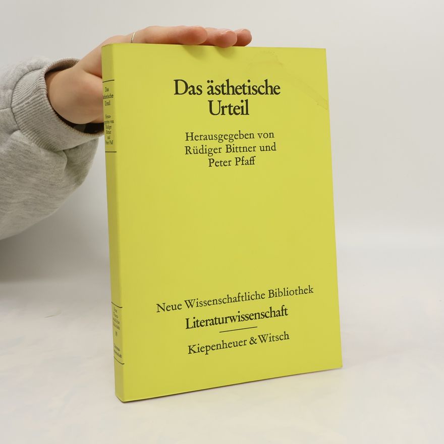 Hans Peter Pfaffinger Das ästhetische Urteil