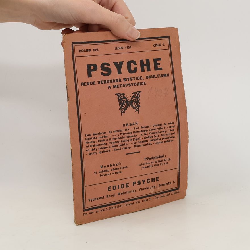 Various authors Psyche. Ročník XIV. číslo 1/1937