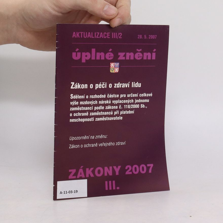 Kolektiv autorů Zákon o péči o zdraví lidu : sdělení o rozhodné částce pro určení celkové výše mzdových nároků vyplacených jednomu zaměstnanci podle zákona č. 118