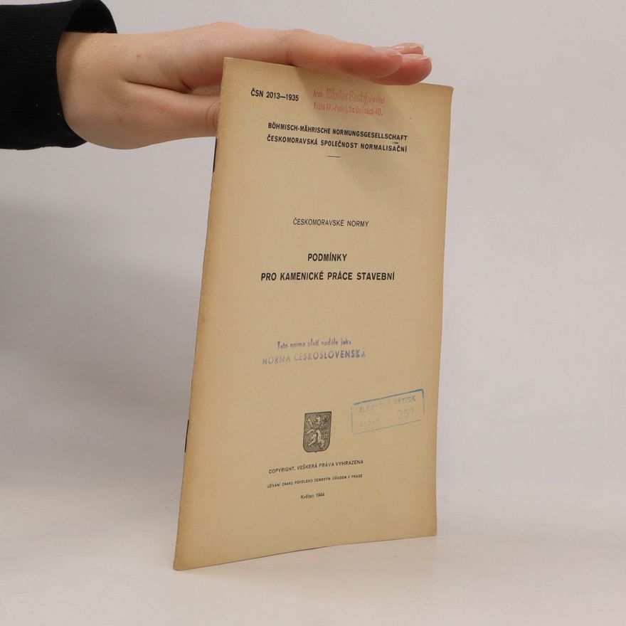 Kolektiv autorů Podmínky pro kamenické práce stavební