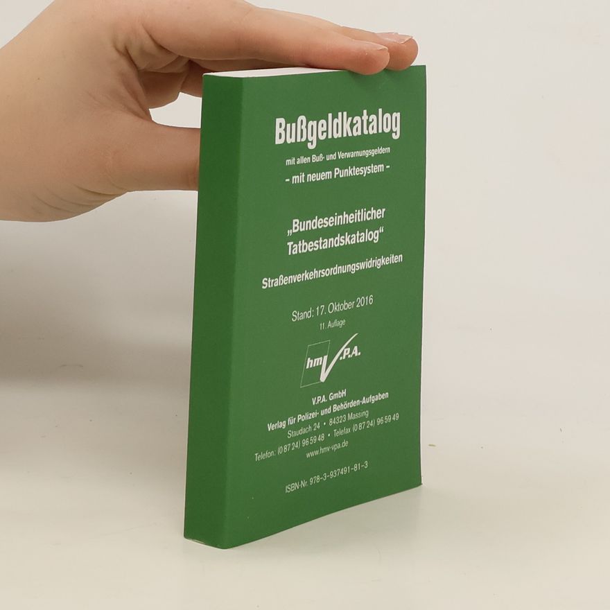 Kolektiv autorů Tatbestandskatalog Straßenverkehrsordnungswidrigkeiten