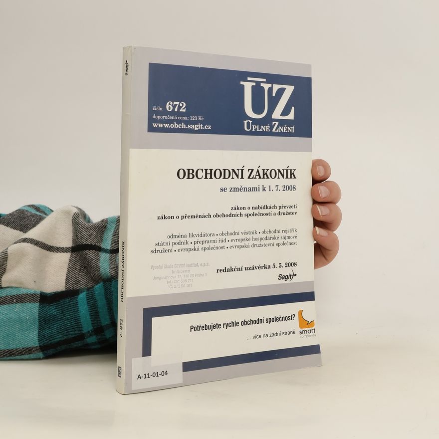 Kolektiv autorů Obchodní zákoník se změnami k 1.7.2008