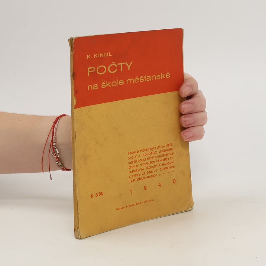 Karel Kindl Počty na škole měšťanské