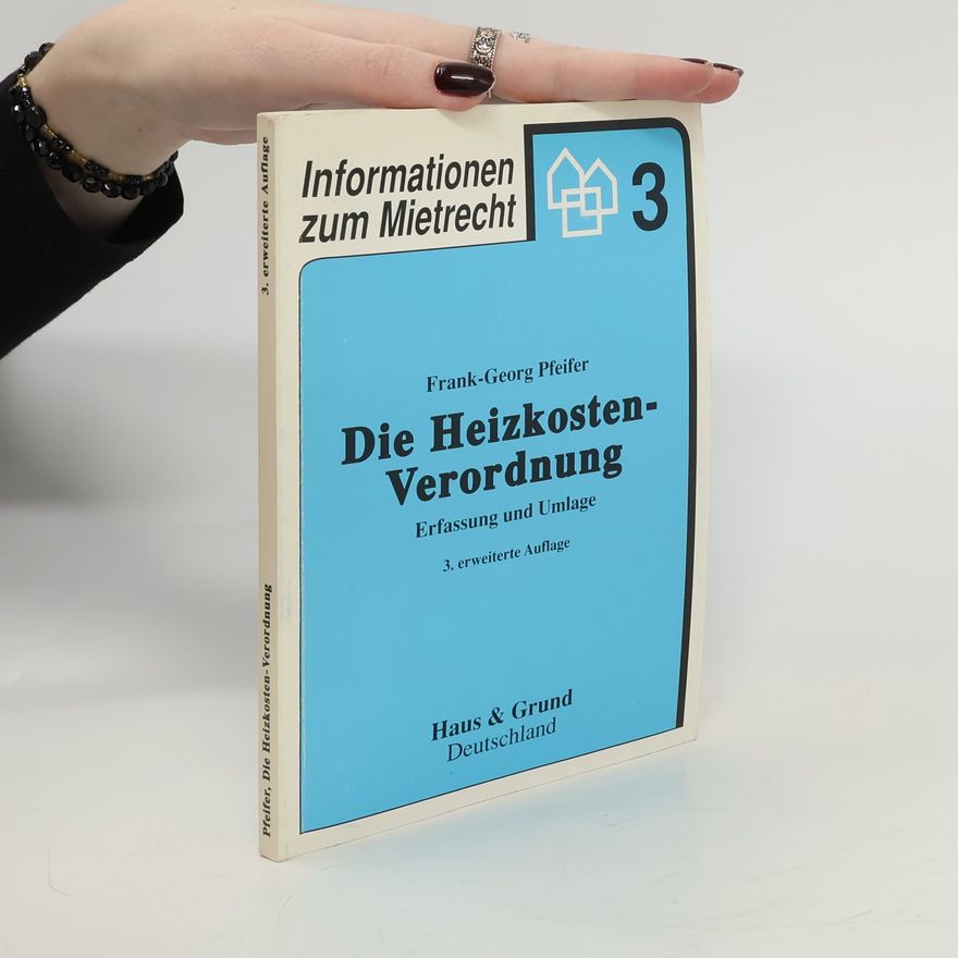 Frank Georg Pfeifer Die Heizkosten Verordnung