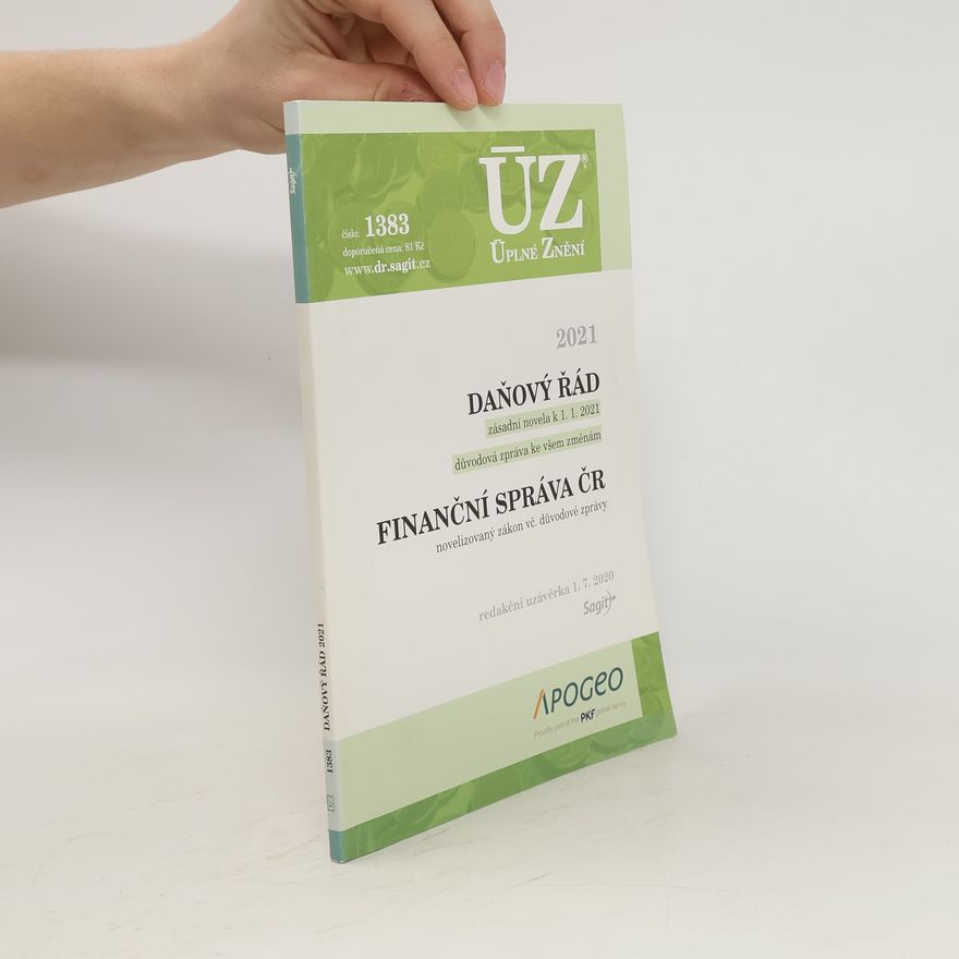 Česko Daňový řád 2021 : zásadní novela k 1.1.2021 : důvodová zpráva ke všem změnám ; Finanční správa ČR : novelizovaný zákon vč. důvodové zprávy : redakční uzávěrka 1.7.2020 Finanční správa ČR