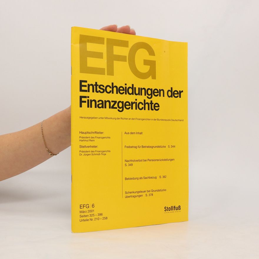Kolektiv autorů EFG. Entscheidungen der Finanzgerichte 6/2001
