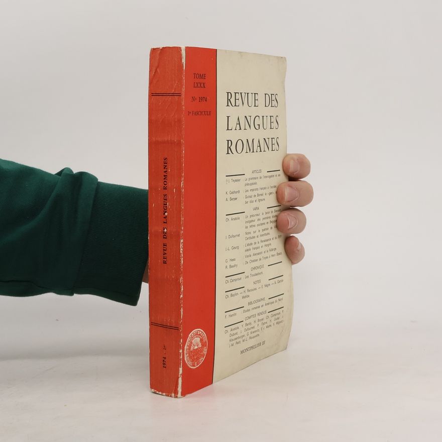Various authors Revue des langues romanes 1/1974