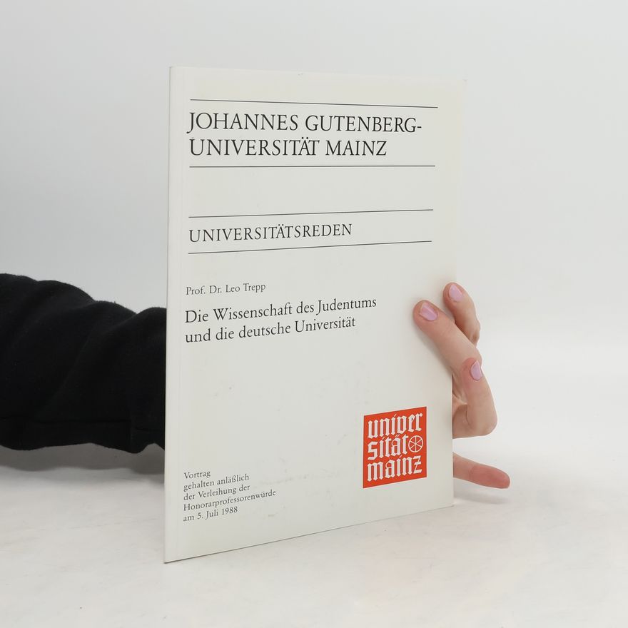 Leo Trepp Die Wissenschafts des Judentums und die deutsche Universität