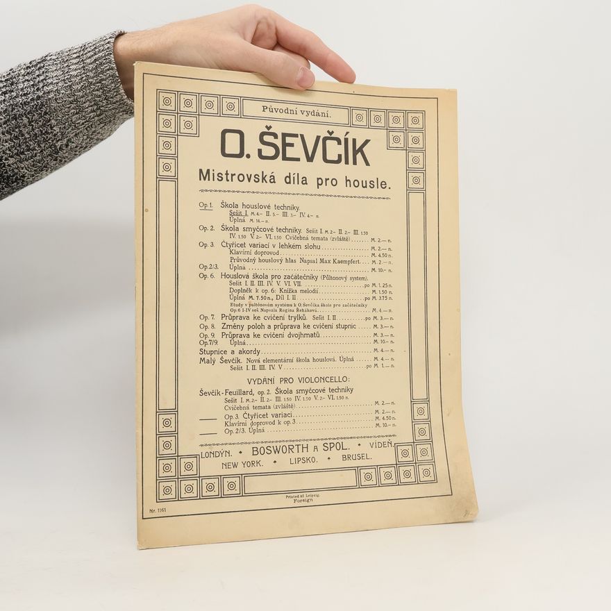 Otakar Ševčík Mistrovská díle pro housle