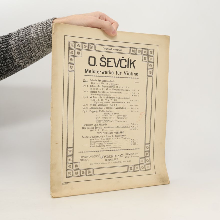 Otakar Ševčík Meisterwerke für Violine Op. 1., Heft IV