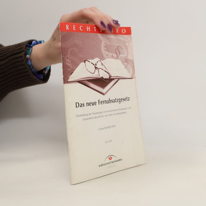 Ulrike Sehrschon Das neue Fernabsatzgesetz