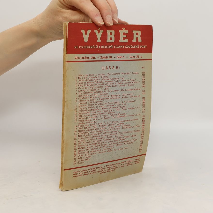Kolektiv autorů Výběr 5/1936 / Ročník III. / Sešit 5. /