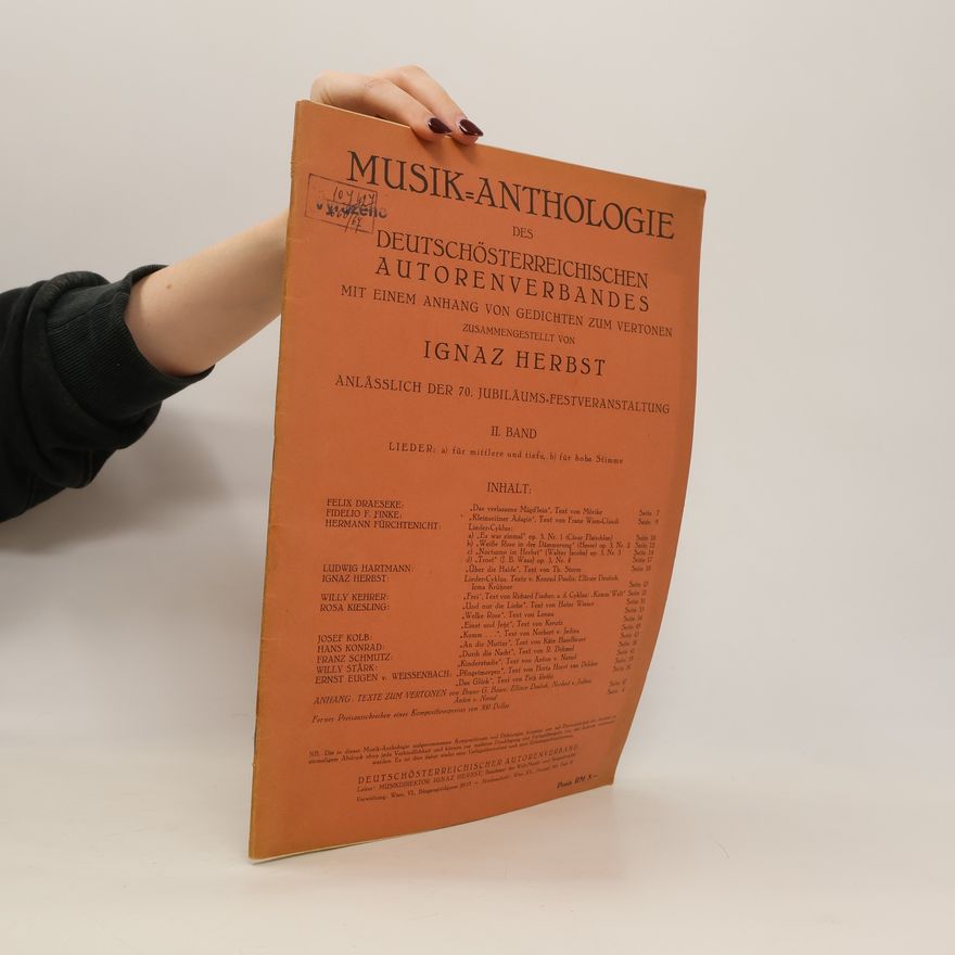 Ignaz Herbst Musik Anthologie des deutsch österreichischen autoren verbandes II
