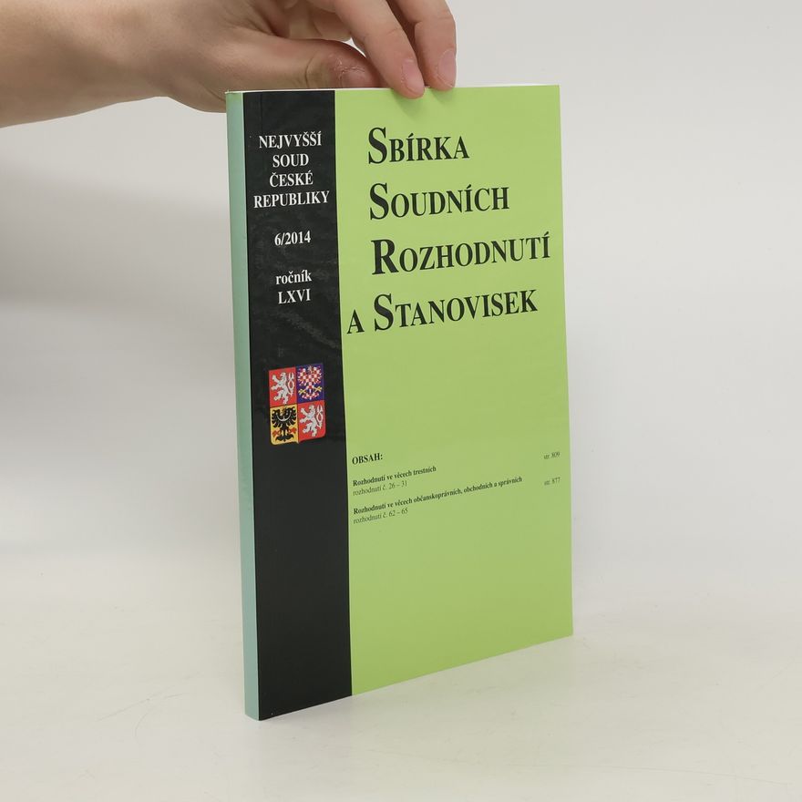 Kolektiv autorů Sbírka soudních rozhodnutí a stanovisek 6/2004