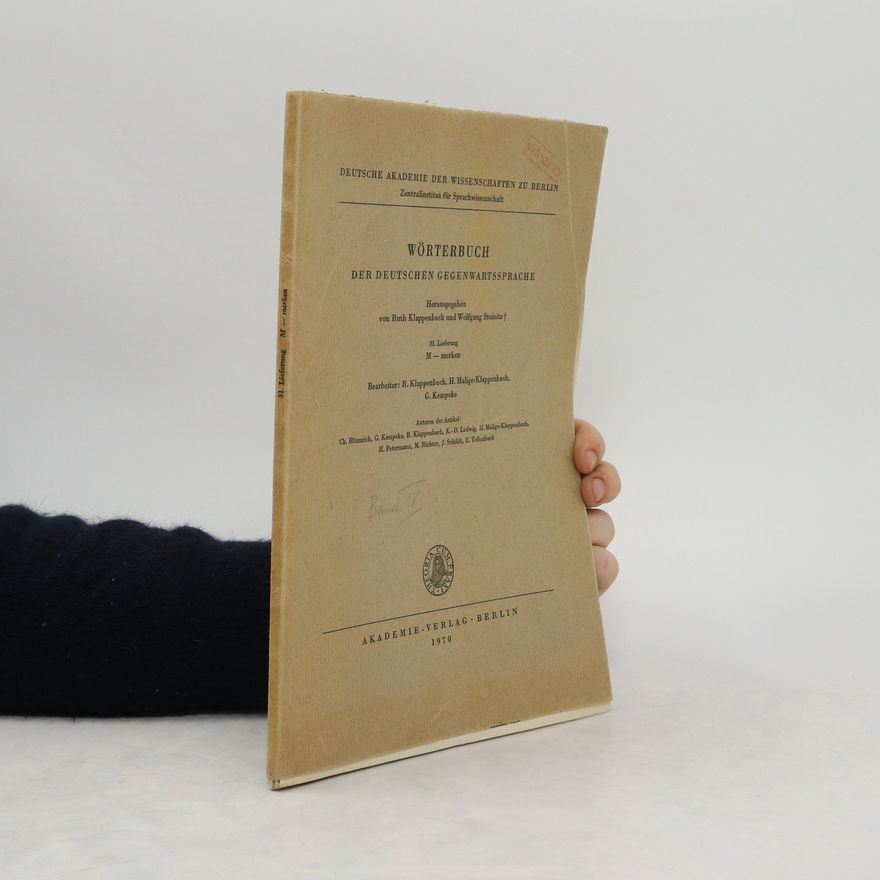Autorenkollektiv Wörterbuch der deutschen Gegenwartssprache. 31. Lieferung M - merken