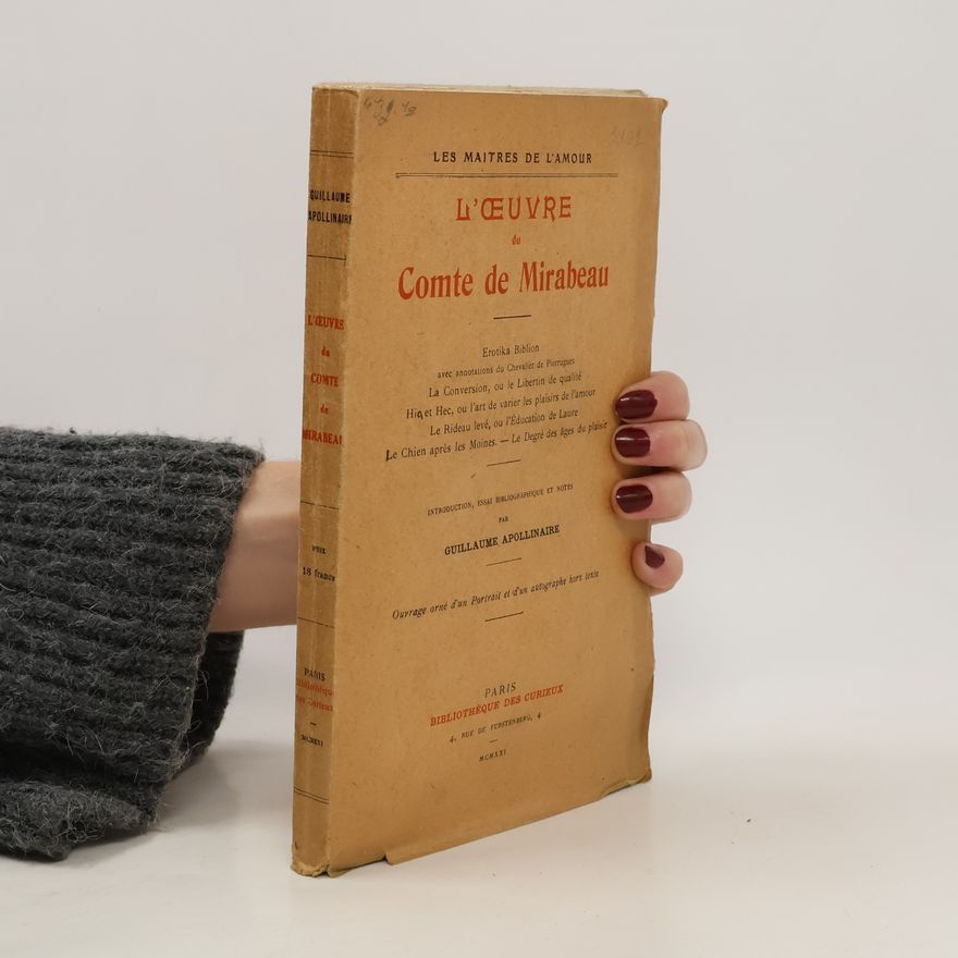 Various authors L'œuvre du Comte de Mirabeau