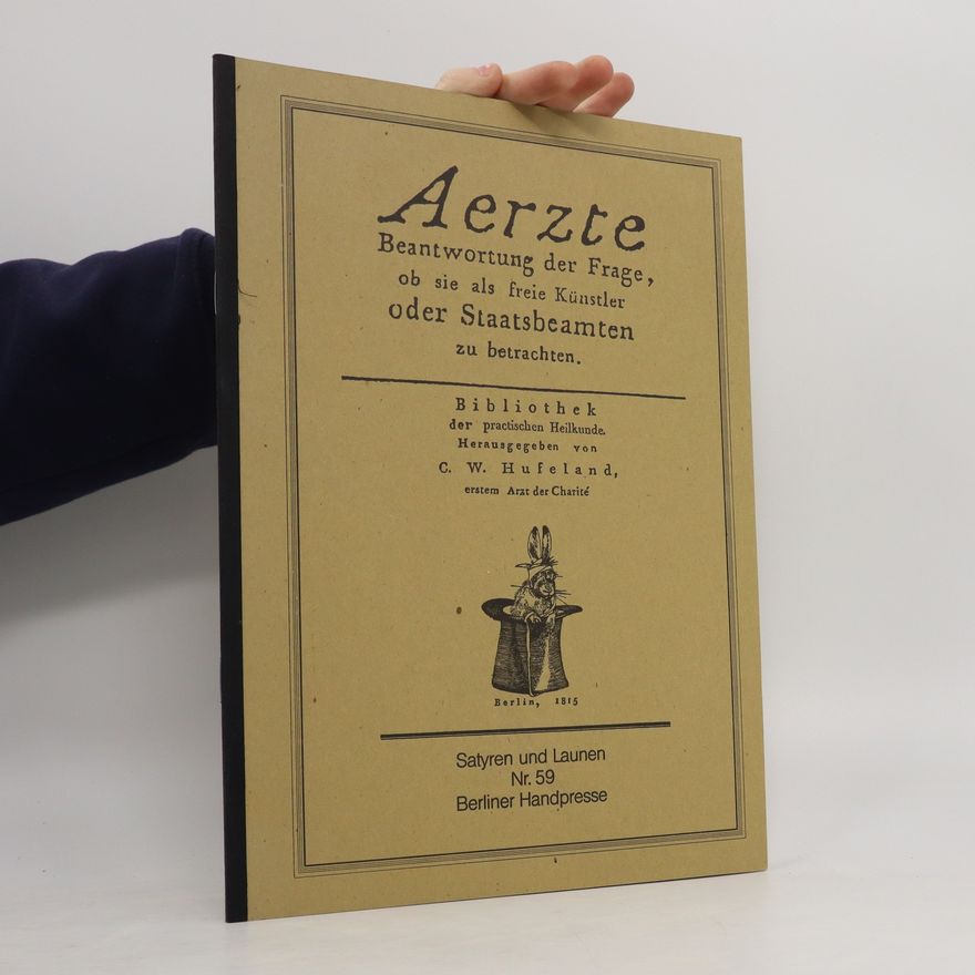 Autorenkollektiv Aerzte Beantwortung der Frage, ob sie als freie Künstler oder Staatsbeamten zu betrachten.