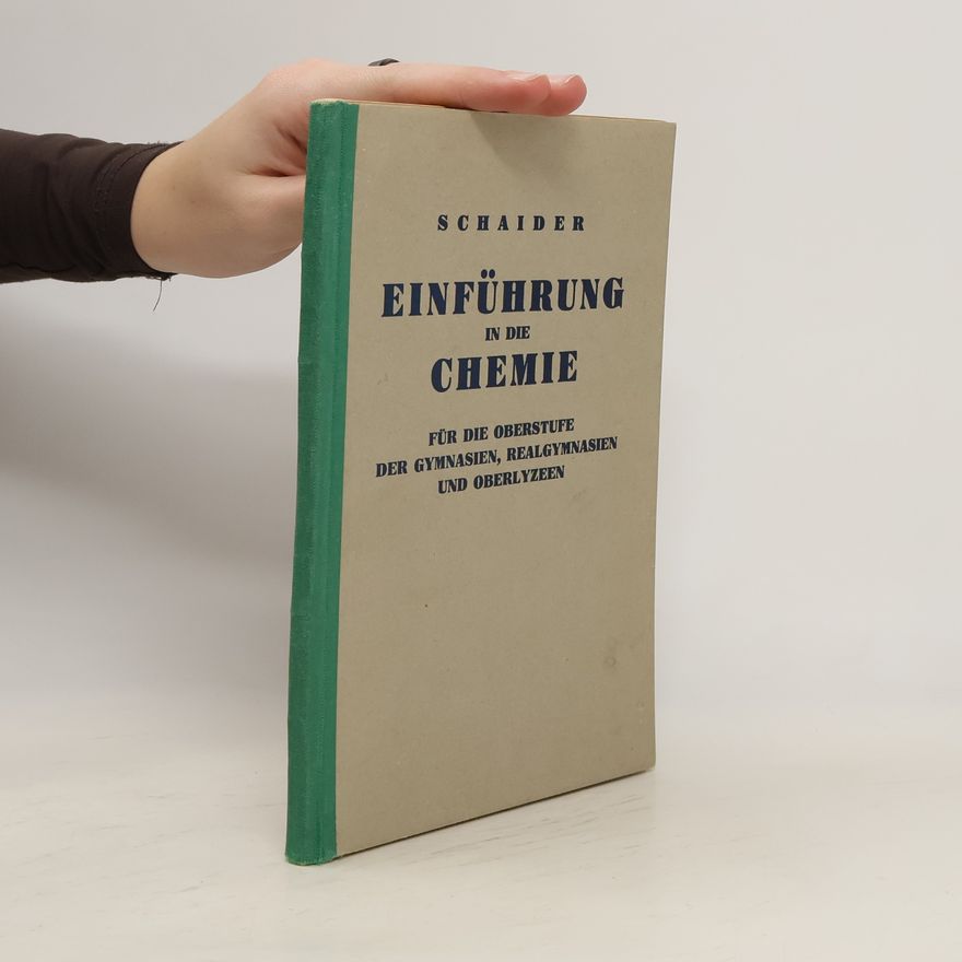Ferdinand Schadier Einführung in die Chemie