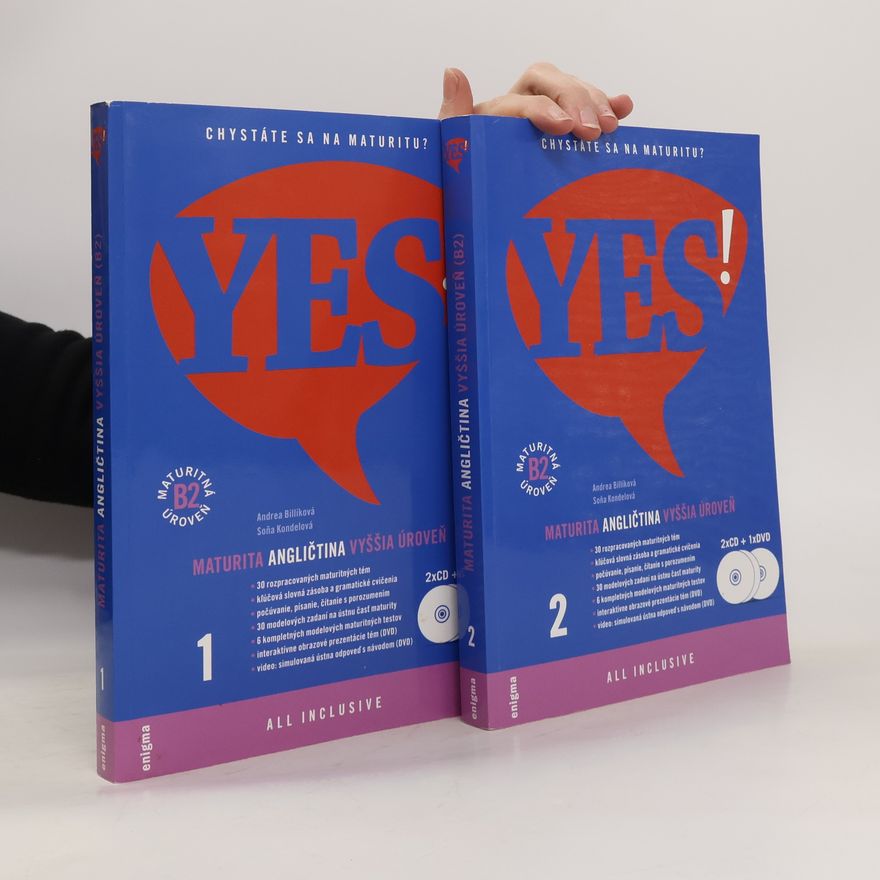 Andrea Billíková Yes! Maturita angličtina vyššia úroveň 1 a 2 (2 svazky + 2 CD + 1 DVD)