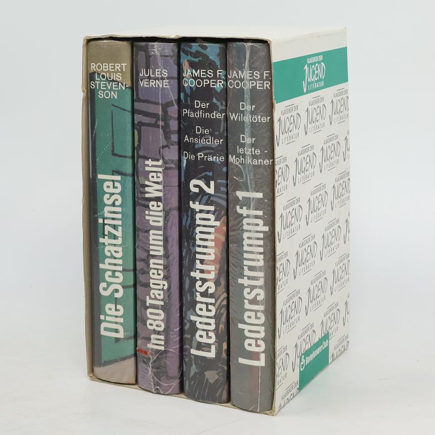 Various authors Klassiker der Kinder- und Jugendliteratur Die Schatzinsel, In 80 Tagen um die Welt, Lederstrumpf 1-2