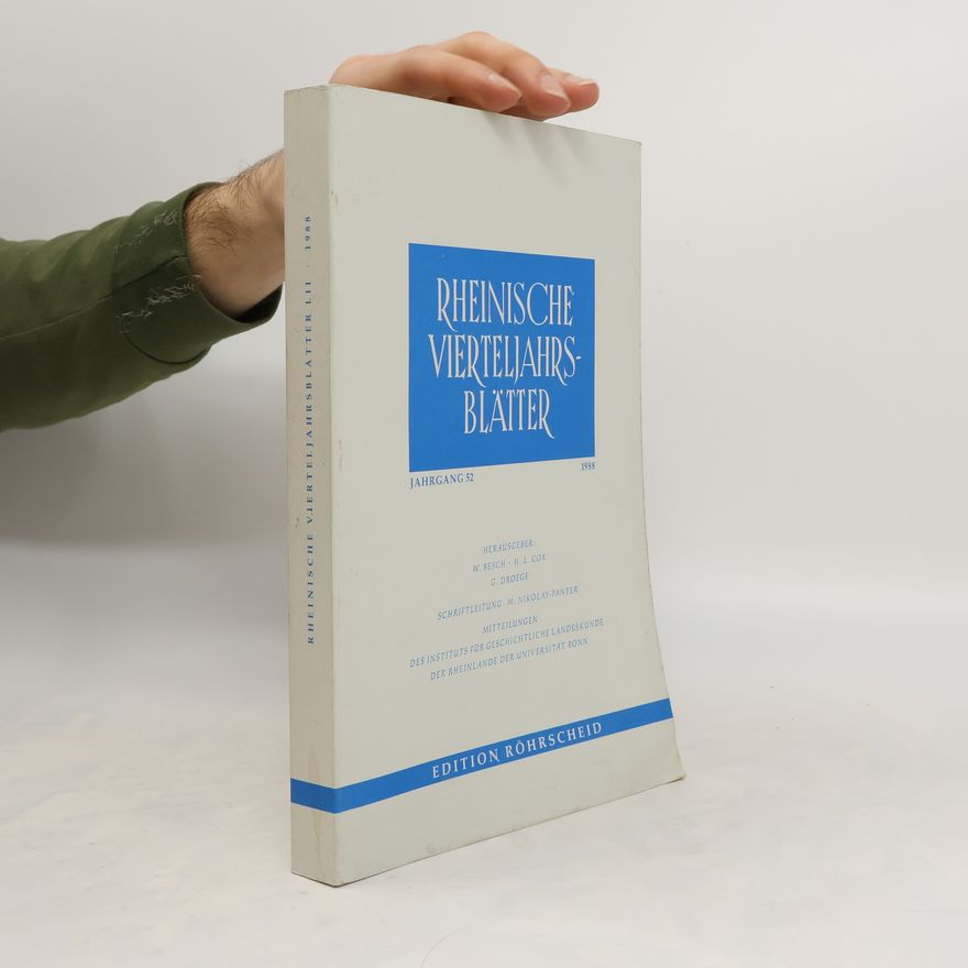 Collectif d'auteurs Rheinische Vierteljahrsblätter. Jahrgang 52/1988