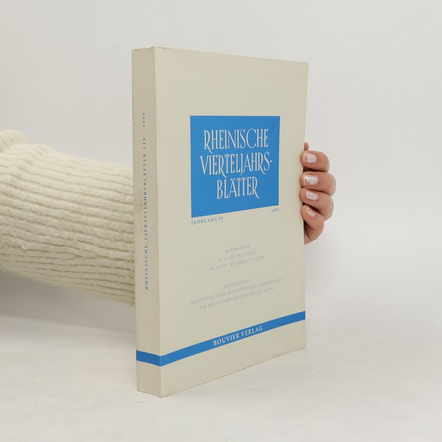 Collectif d'auteurs Rheinische Vierteljahrsblätter