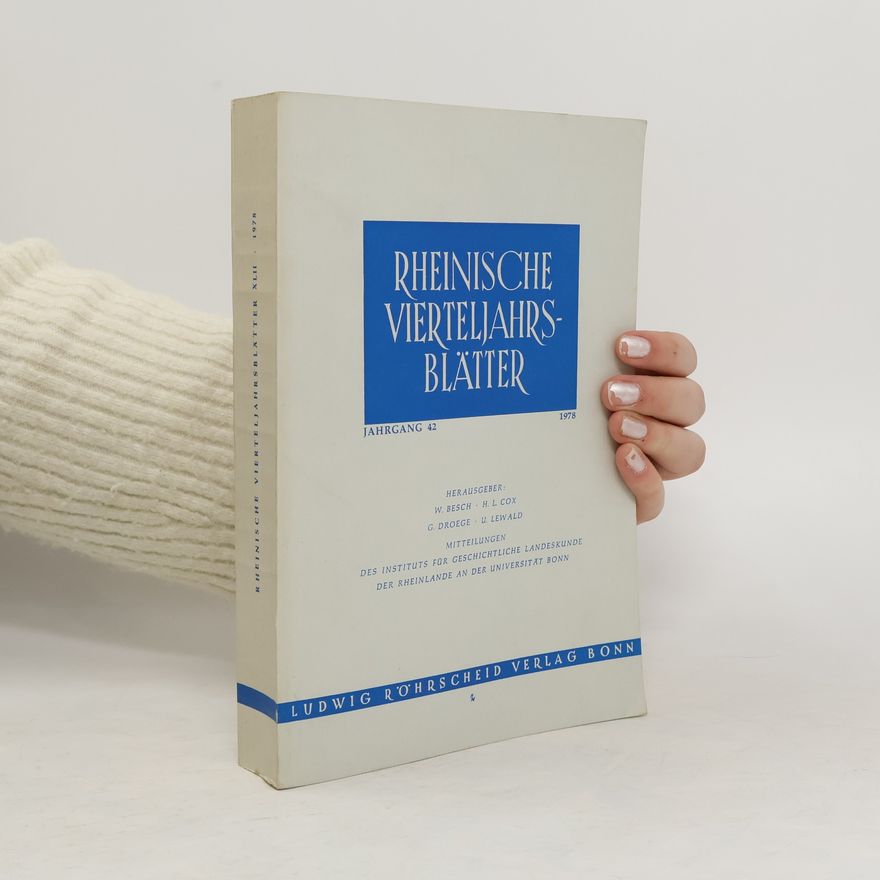 Collectif d'auteurs Rheinische Vierteljahrsblätter. Jahrgang 42