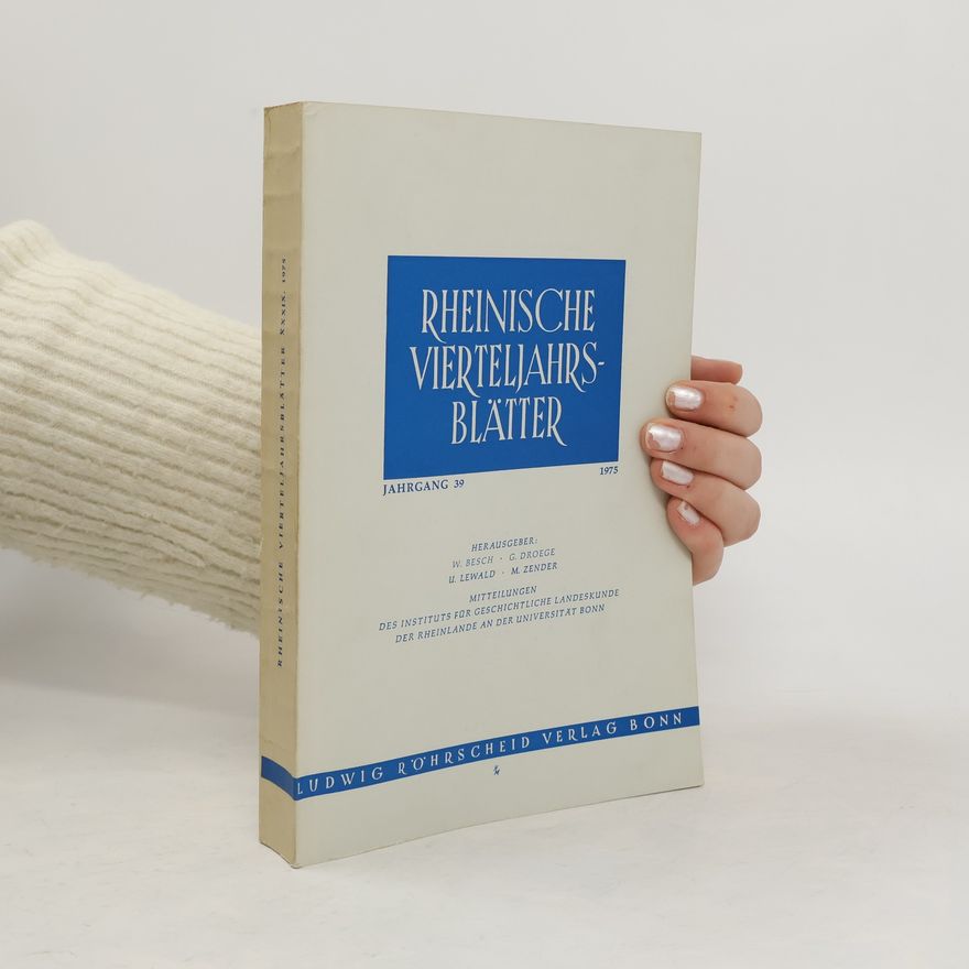 Collectif d'auteurs Rheinische Vierteljahrsblätter. Jahrgang 39