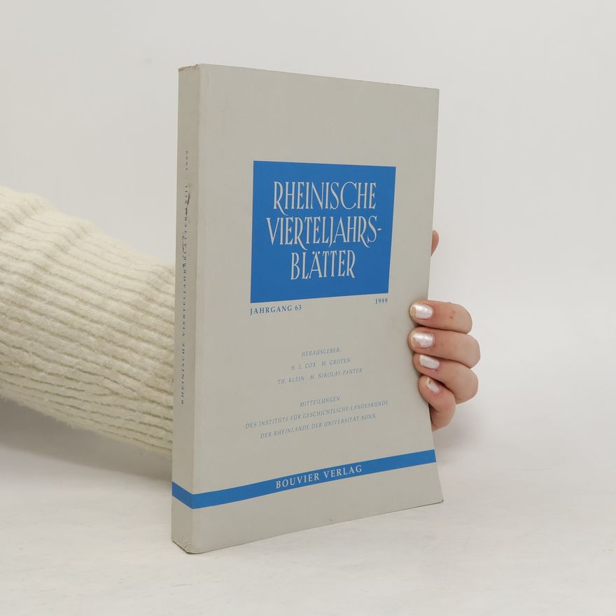 Collectif d'auteurs Rheinische Vierteljahrsblätter 1999