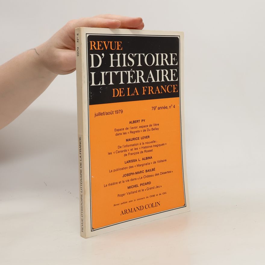 Kolektiv autorů Revue d'Histoire littéraire de la France