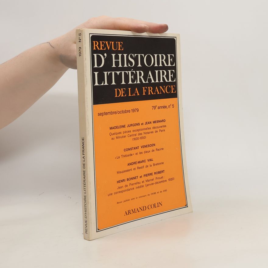 Kolektiv autorů Revue d'histoire littéraire de la France 9-10/1979