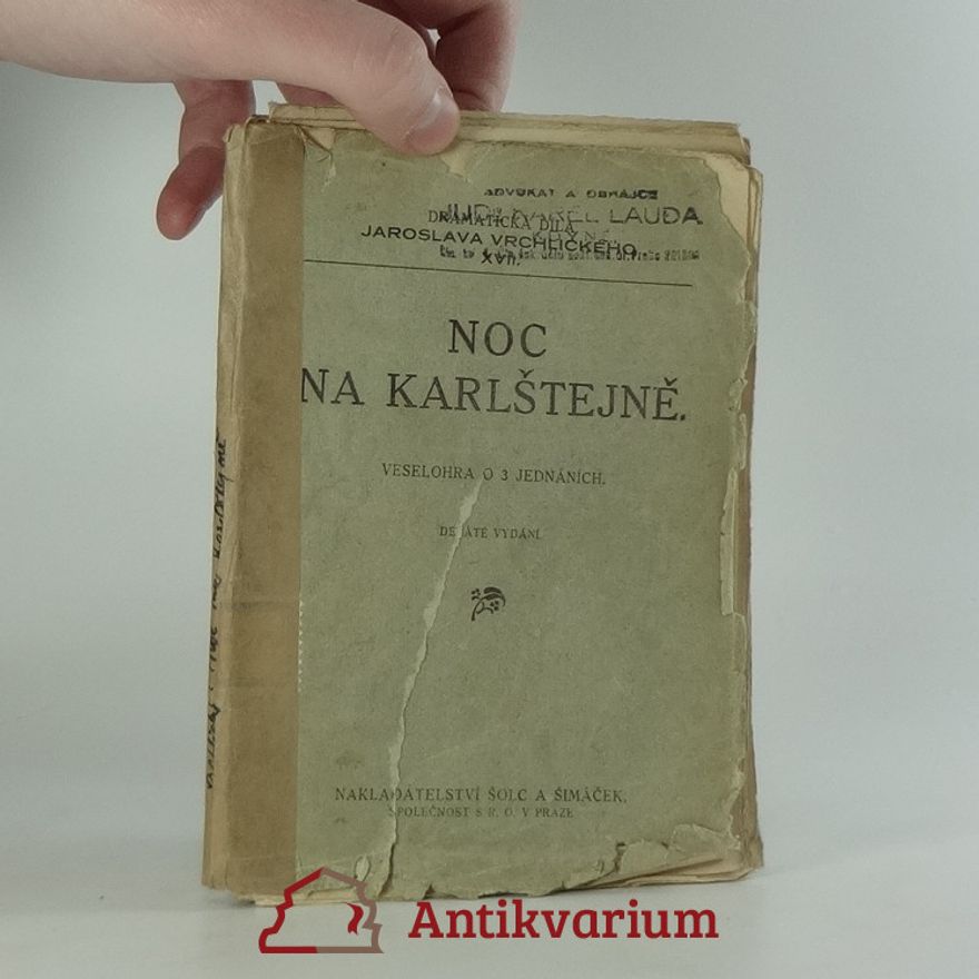 Jaroslav Vrchlický Noc na Karlštejně : Veselohra o 3 jednáních