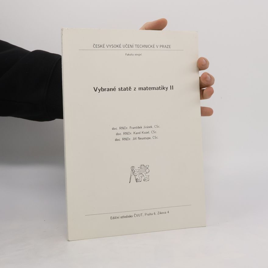 Jiří Neustupa Vybrané statě z matematiky II