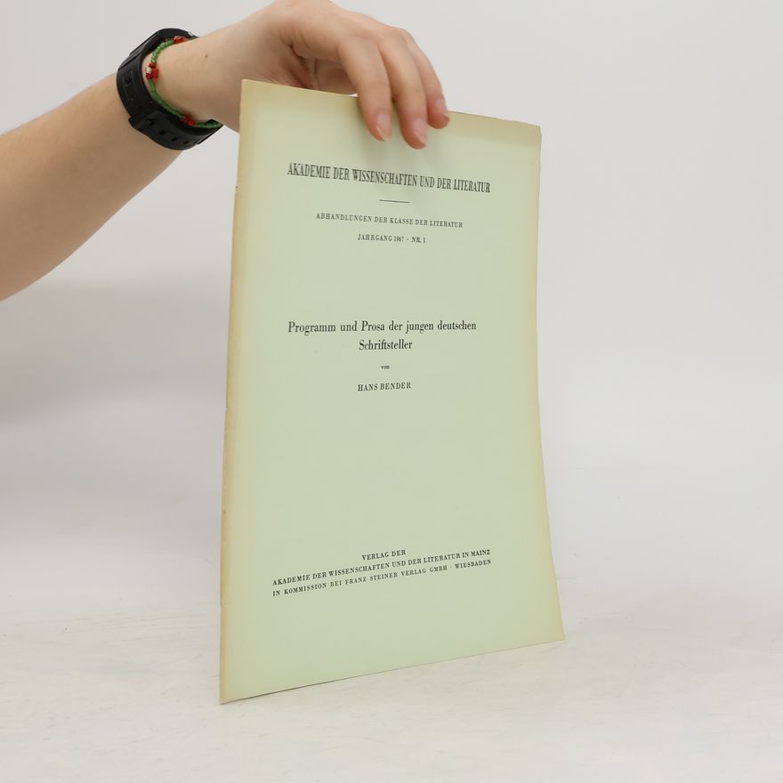 Hans Bender Programm und Prosa der jungen deutschen Schriftsteller. Nr. 1