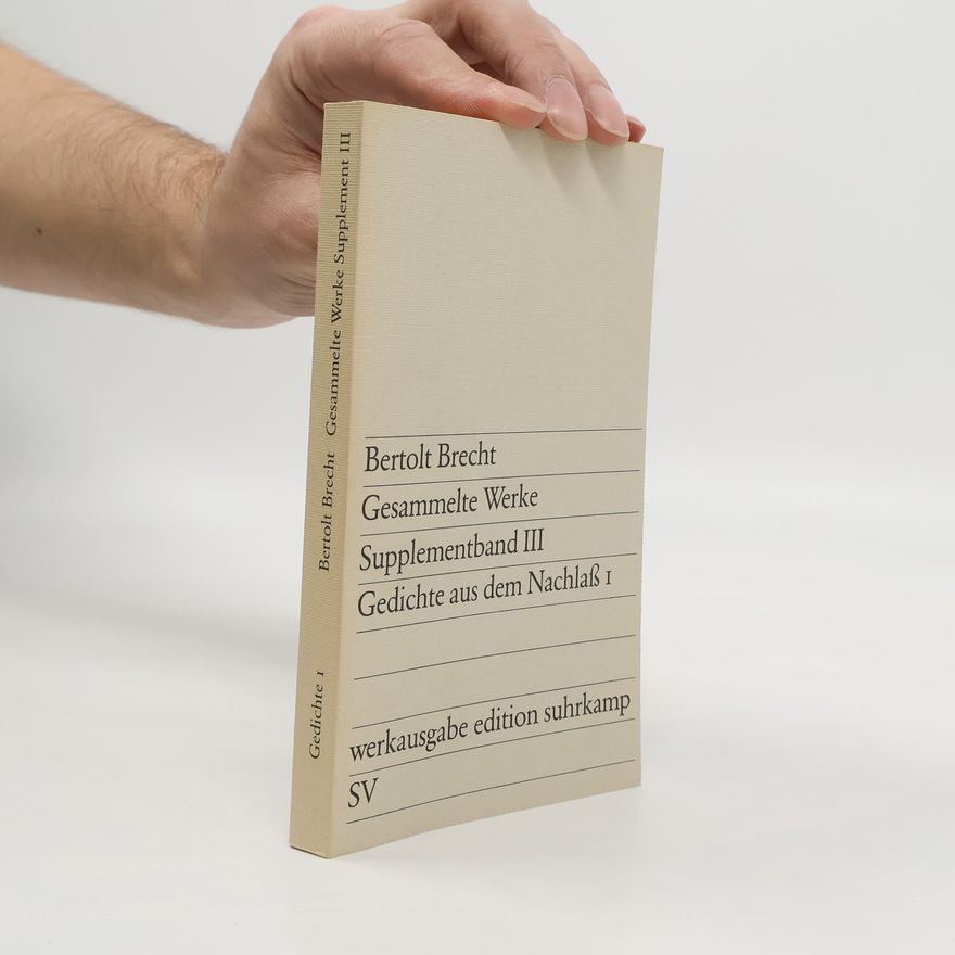 Bertolt Brecht Gesammelte Werke Supplementband III.