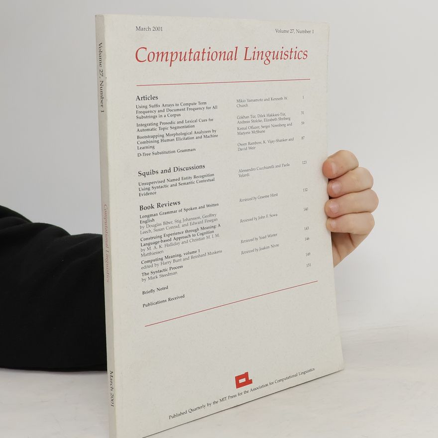 Kolektiv autorů Computational Linguistics. Volume 27, Number 1
